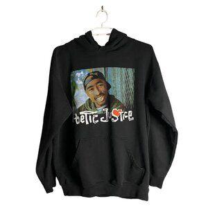 Poetic Justice Faded Black Pullover Sweatshirt Hoodie